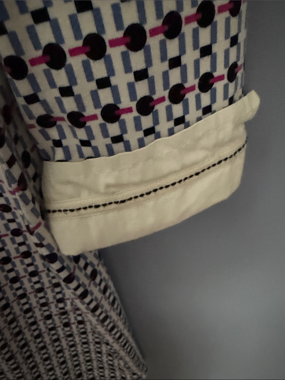 Tyler Boe Dixi Cup Polo Knit Dress Blue Geometric M - Picture 8 of 14